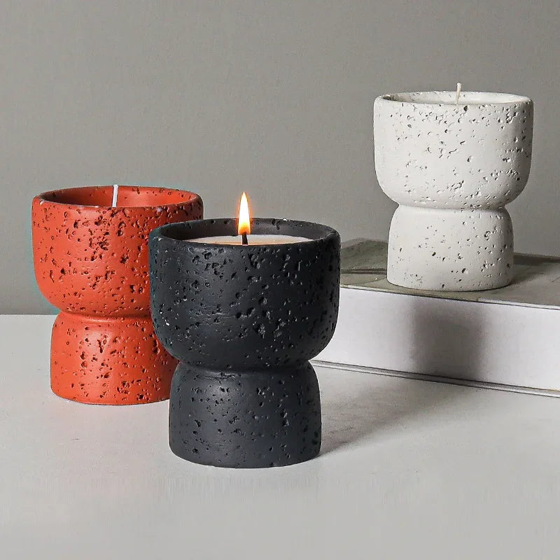 bougie d'aromathérapie nordique en ciment pour décoration intérieure - vue 6 sur 10