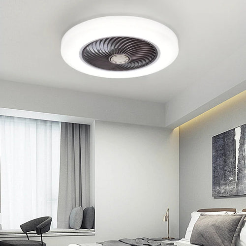ventilateur de plafond avec télécommande dimmable et lumière LED minimaliste - vue 9 sur 11