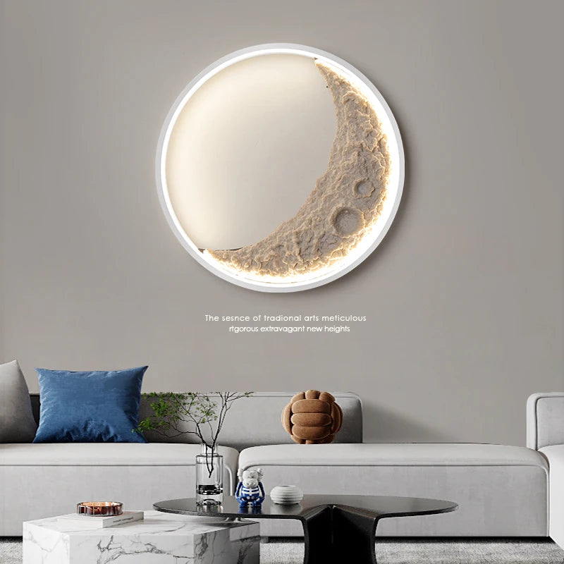 applique murale créative en forme de lune pour décoration - vue 3 sur 15