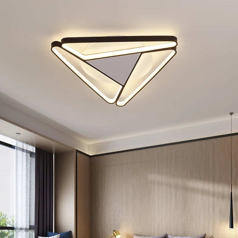 2023 Modern Triangular Aluminum LED Chandelier, Living Room Bedroom Chandelier, Home Decoration Kitchen Chandelier - vue 2 sur 12