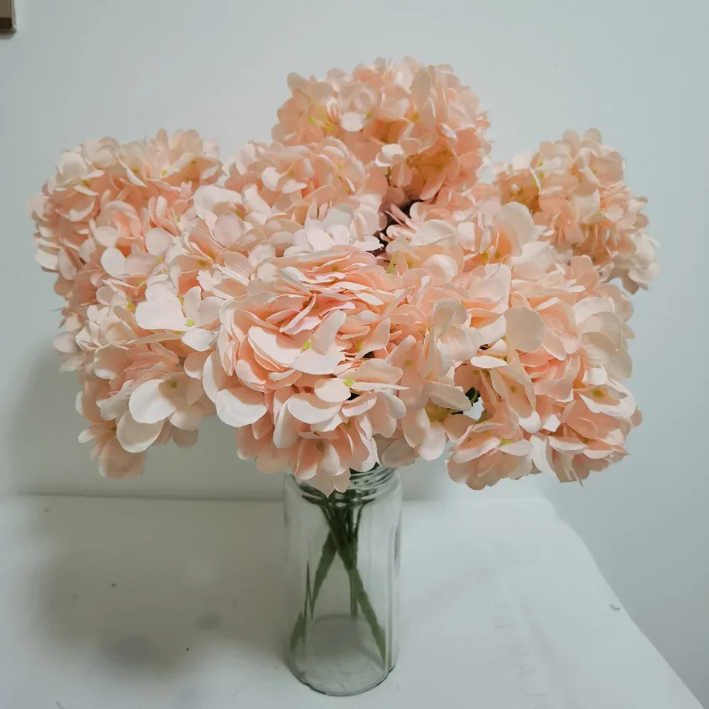 bouquets d'hortensias artificiels en soie pour décoration florale - vue 6 sur 12