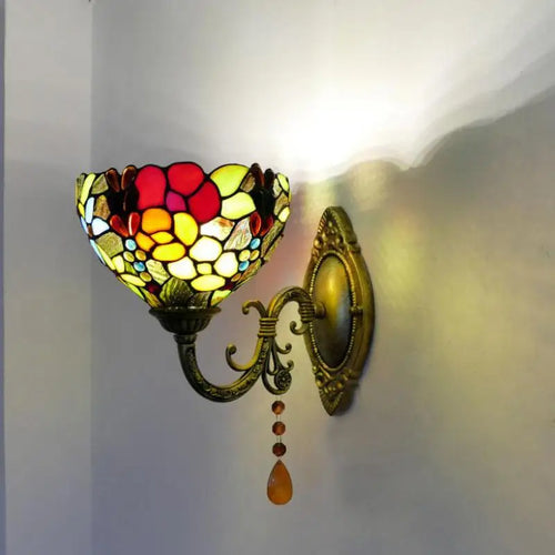 applique murale en verre méditerranéen style vintage éclairage LED - vue 3 sur 10