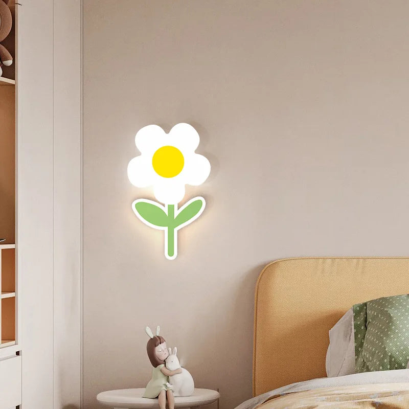 applique murale led fleur pour enfants avec télécommande