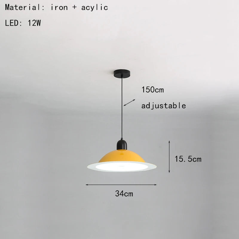 suspension led en métal avec lumière modifiable - vue 9 sur 17