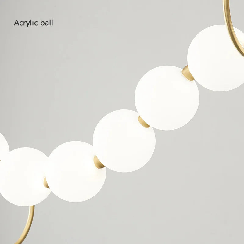 Lustre design arrondi avec boules LED - vue 7 sur 16