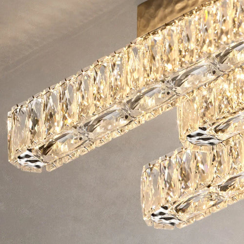 lustre led moderne en cristal avec intensité variable pour la maison - vue 7 sur 13