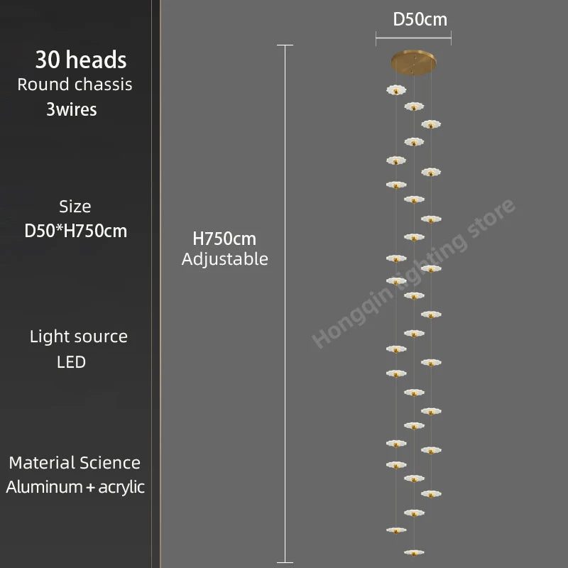 lustre moderne à led pour espaces intérieurs élégants et contemporains - vue 23 sur 26