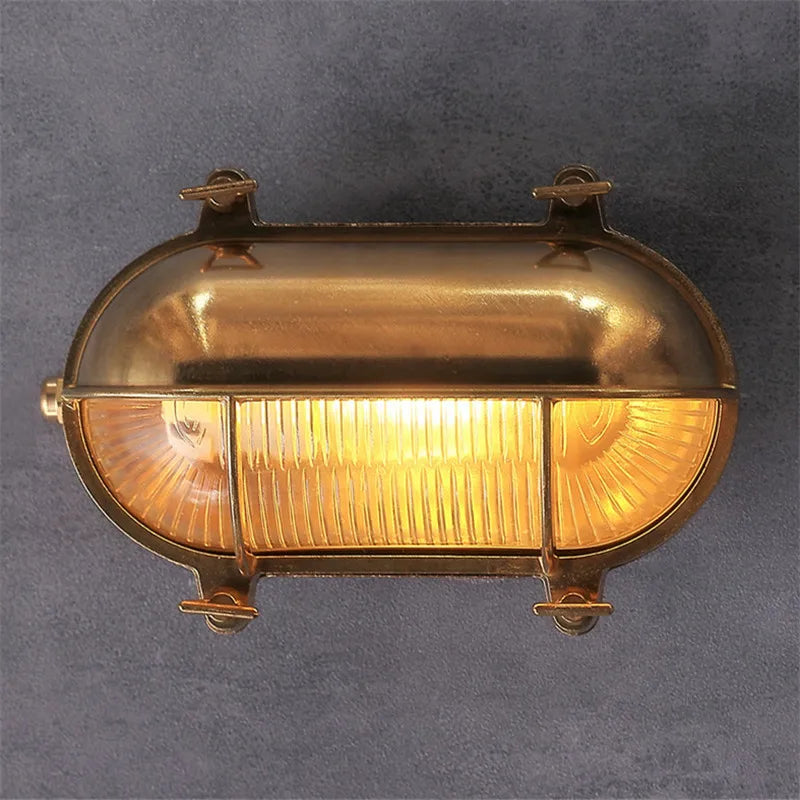 applique murale nordique cuivre Vintage en verre extérieur IP44 LED étanche salle de bain miroir escalier lumière Loft Style Wandlamp