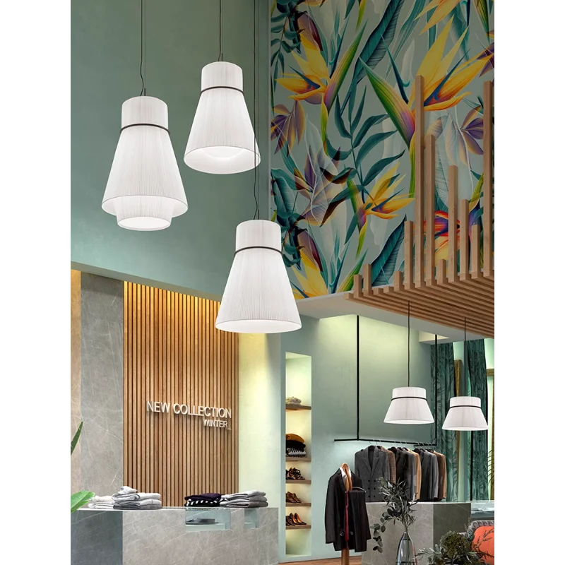 lustre en tissu japonais design pour restaurants et bars - vue 3 sur 11