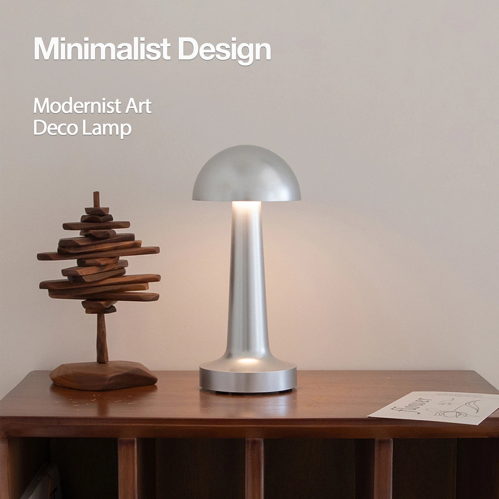 lampe de bureau led rechargeable tactile design moderne décoratif - vue 5 sur 9