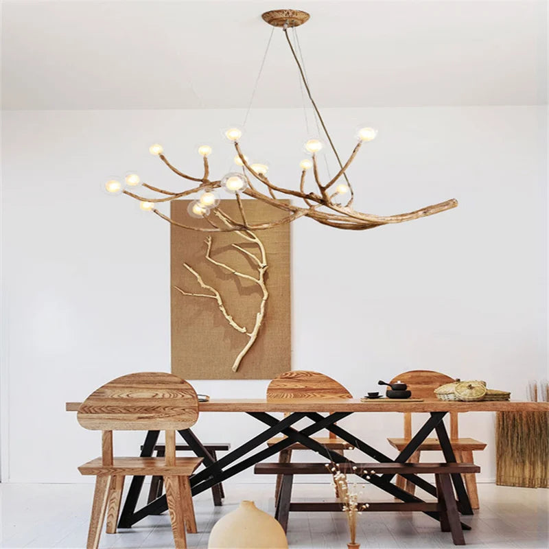 Moderne Arbre Verre Bulle LED Lustre Éclairage Rétro Plafond Lustres Vintage Maison Suspension Suspension Luminaires