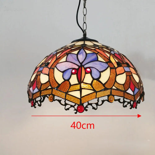 lustre tiffany vitrail style méditerranéen pour intérieur élégant - vue 13 sur 22