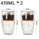 Lot tasses double paroi verre borosilicate isolant