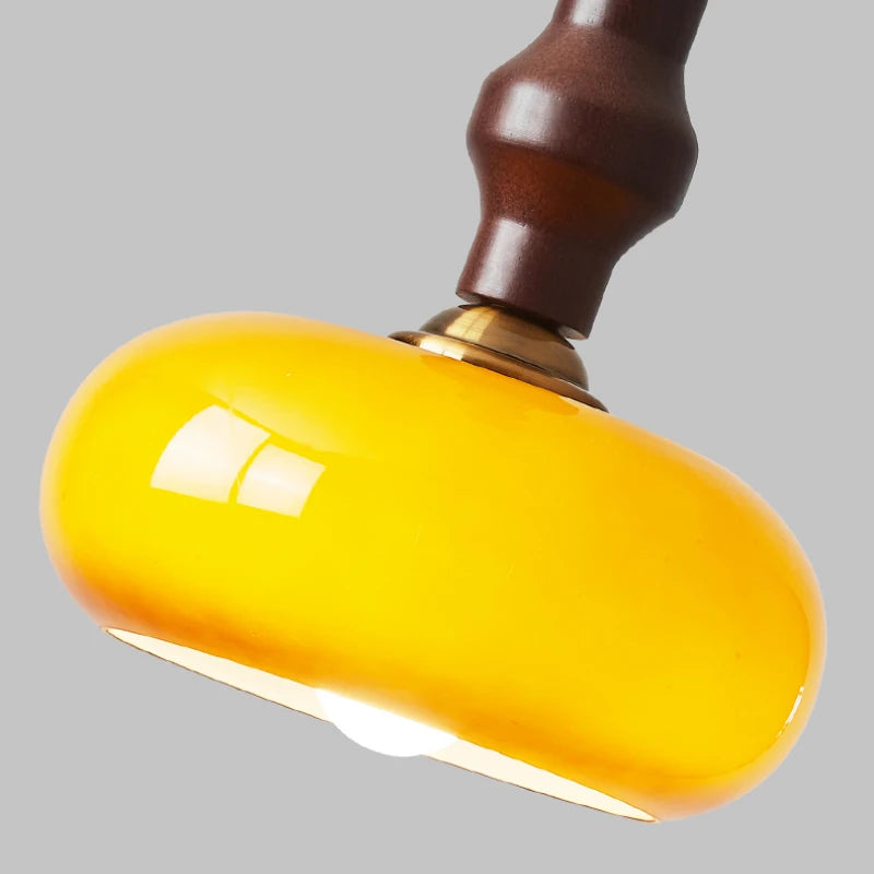 suspension en bois et verre au design moderne et créatif - vue 5 sur 10