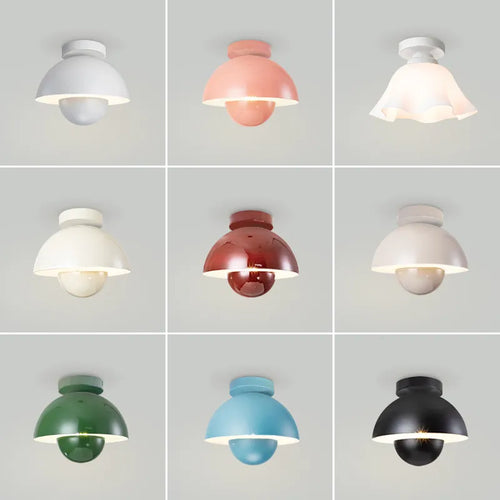 plafonnier LED moderne pot rond coloré - vue 3 sur 12