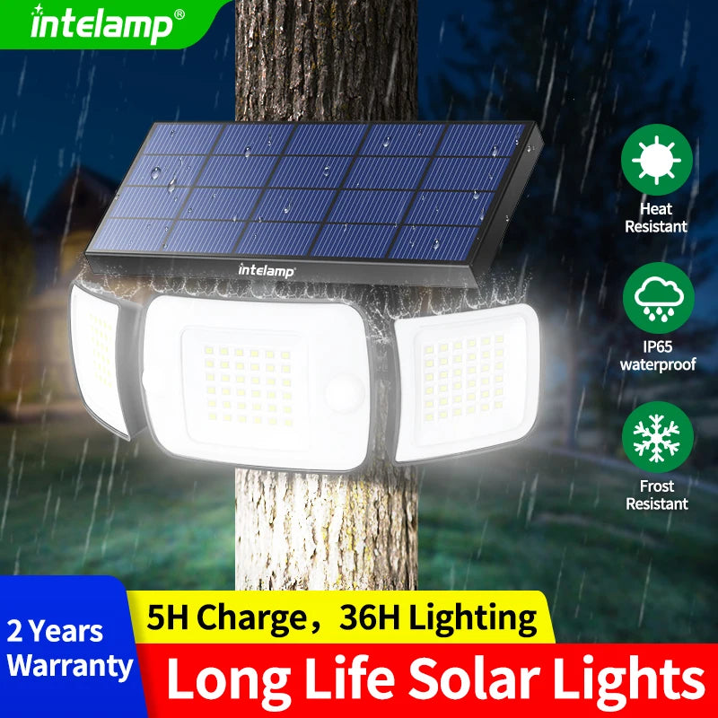 lampes solaires extérieures avec détecteur de mouvement et éclairage large