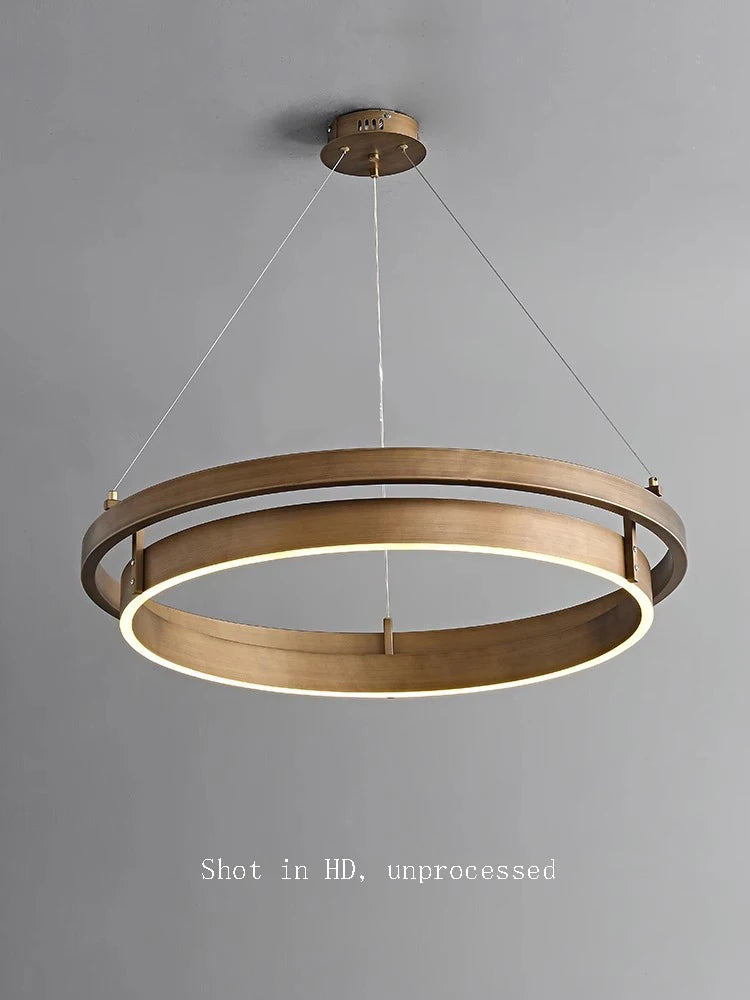 lustre nordique bronze brossé suspension simple led - vue 4 sur 9