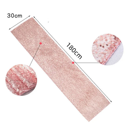 Chemin de table sequins brillants or argent rose