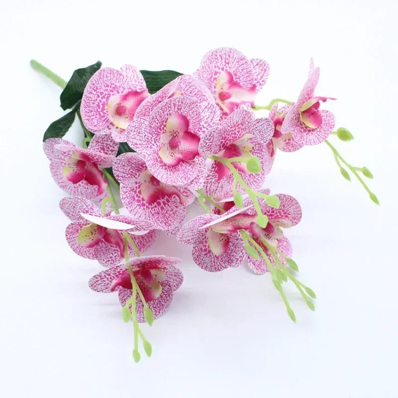 fleurs artificielles 3d décoration orchidée papillon phalaenopsis faux fleurs - vue 8 sur 17