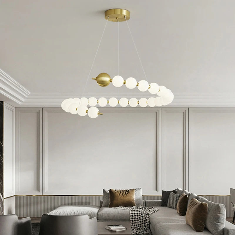 laiton led ronde suspension lumières fil réglable aluminium suspension lampe - vue 4 sur 30