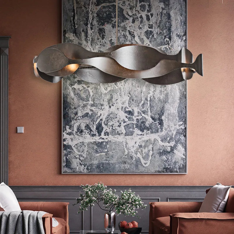 luxe italienne métal artistique suspendue led restaurant hôtel éclairage