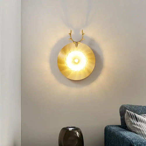 applique murale en cuivre tête de cerf créative et personnalisée - vue 2 sur 7