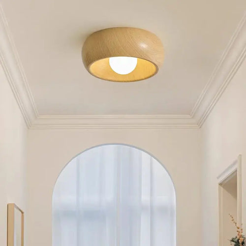 plafonnier minimaliste rétro en bois pour déco créative