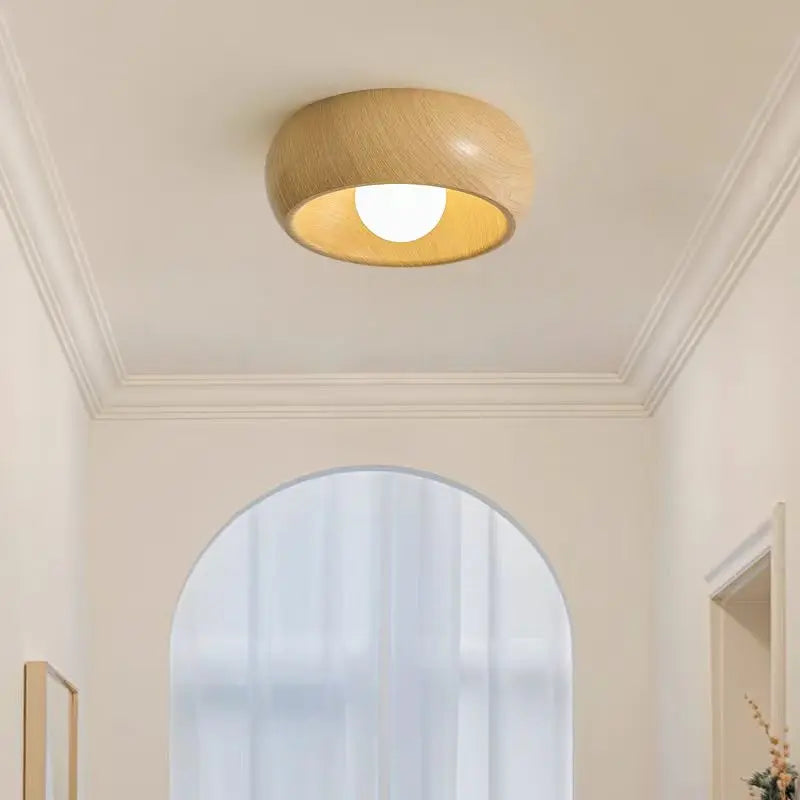 plafonnier minimaliste rétro en bois pour déco créative