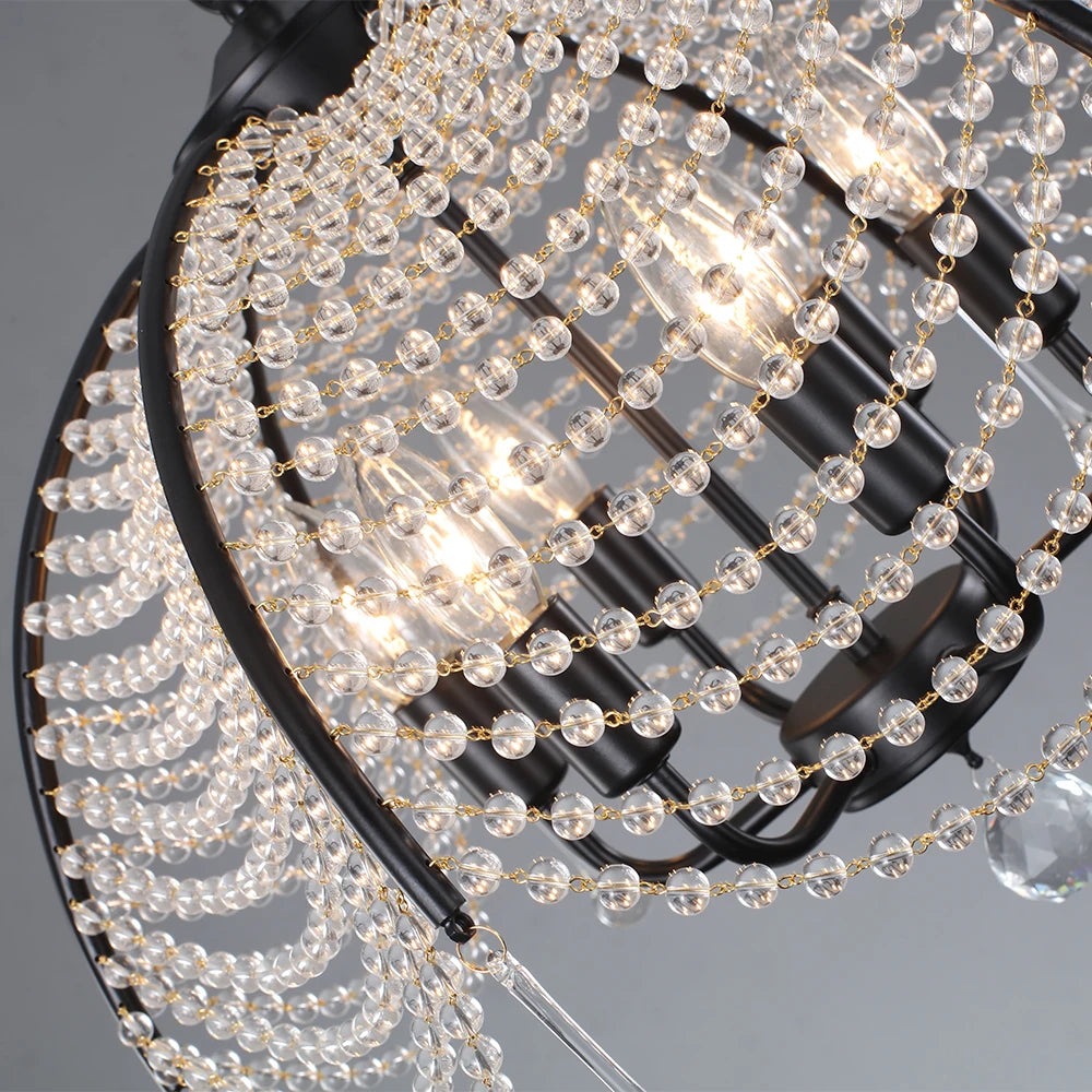 lustre moderne en cristal pour décoration intérieure élégante et lumineuse - vue 4 sur 8