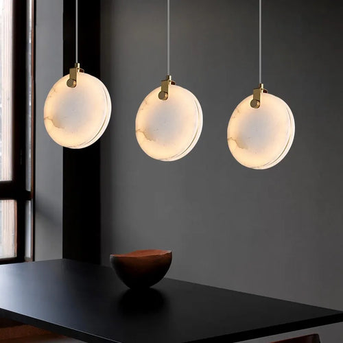lustre léger en cuivre et marbre naturel pour décoration élégante - vue 2 sur 7
