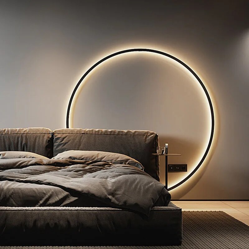 applique murale led lumières intérieur cercle fond décoration