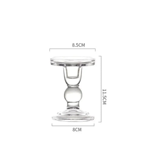 bougeoir en verre pour bougies pilier et coniques décoration intérieure - vue 11 sur 12