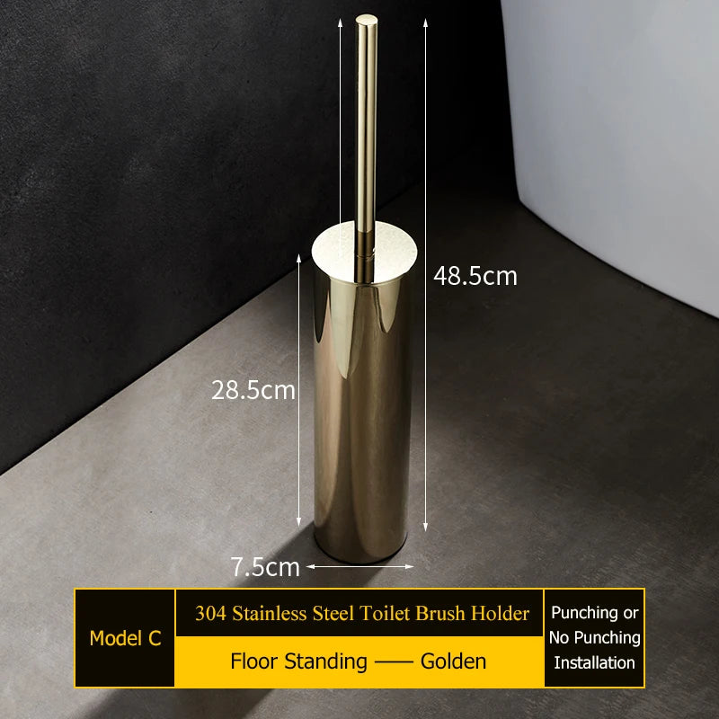 porte-brosse mural en acier inoxydable pour salle de bain - vue 10 sur 14