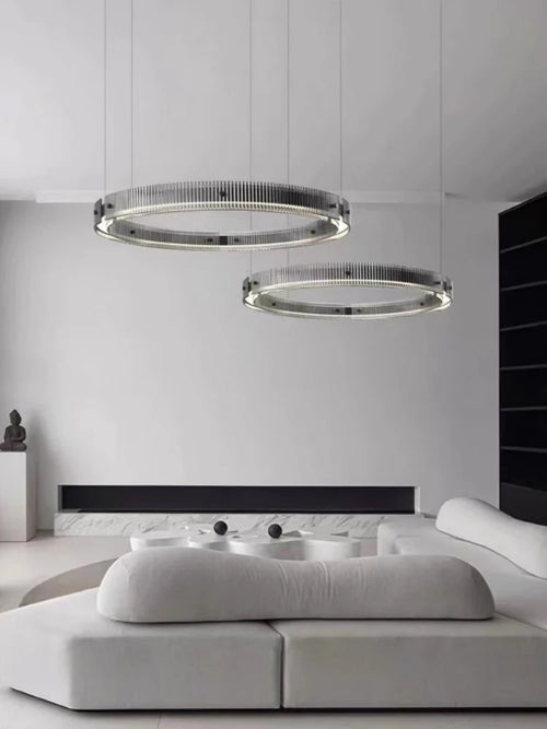 suspension circulaire en verre minimaliste design créatif en aluminium - vue 4 sur 7