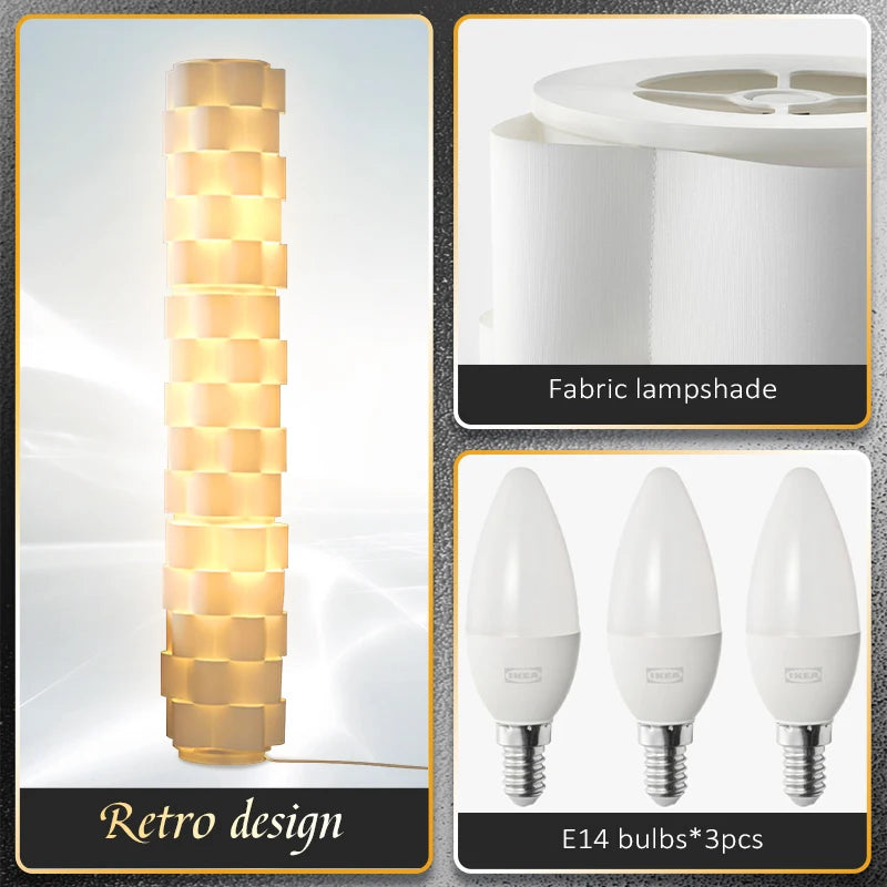 Lampadaire LED design moderne tissu blanc