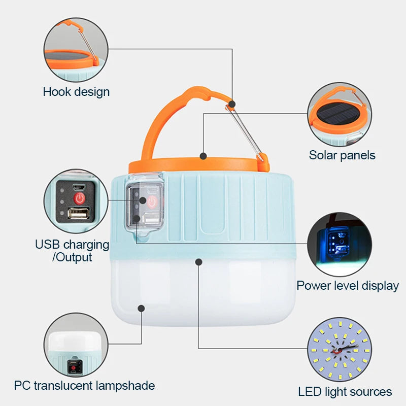 Lanternes de camping solaires, lampe torche à manivelle rechargeable Lanternes de camping solaires, lampe torche à manivelle rechargeable
