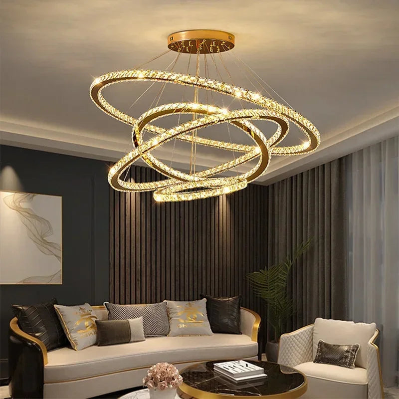 lustre en cristal winfordo pour hall d'exposition - vue 3 sur 11