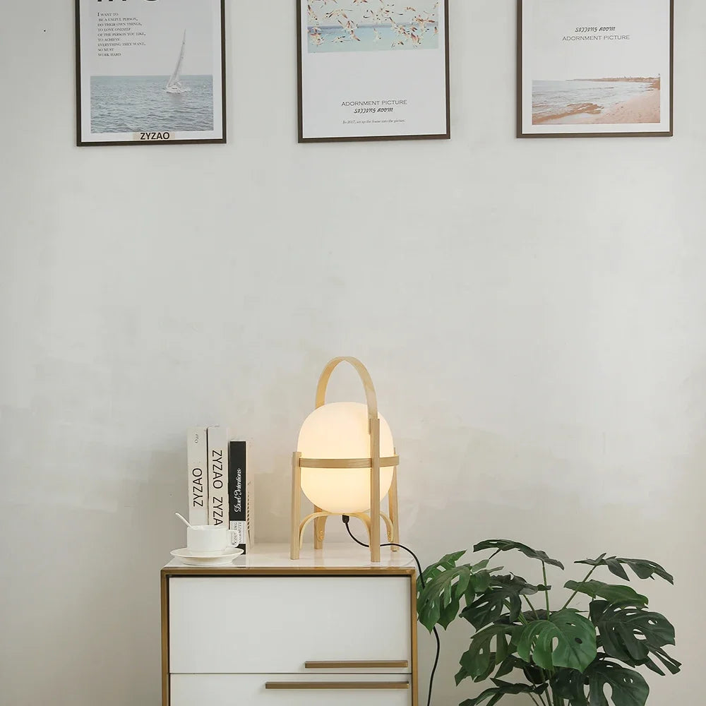 lampe de table en bois pour une décoration moderne et simple - vue 5 sur 10