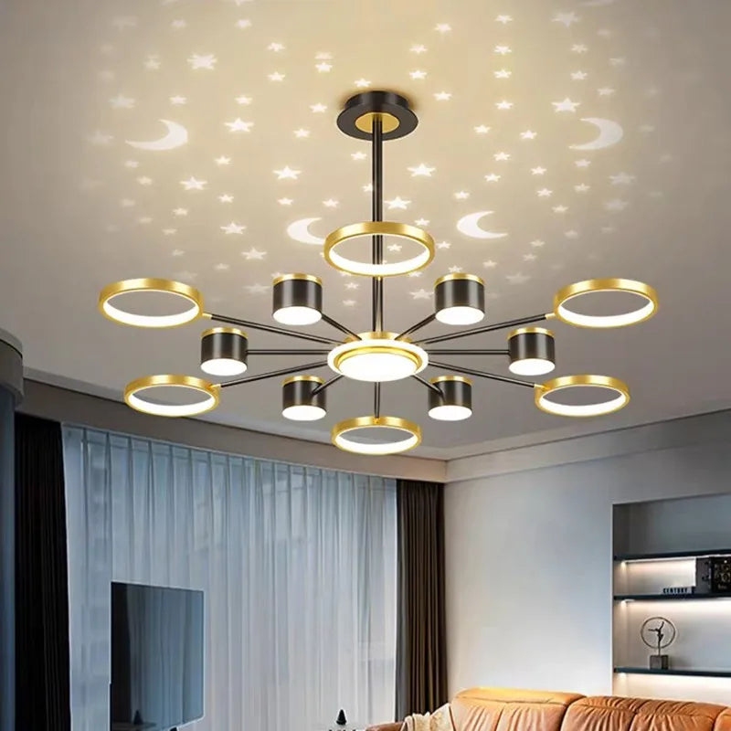 lustre romantique étoilé moderne 6 lumières créatif 2024