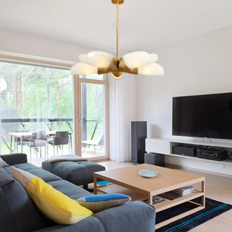 lustre minimaliste moderne en verre pour intérieur élégant - vue 3 sur 7