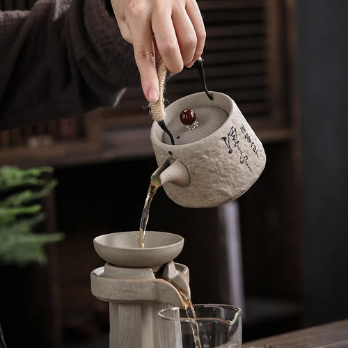 Service thé japonais kungfu céramique théière tasses rétro