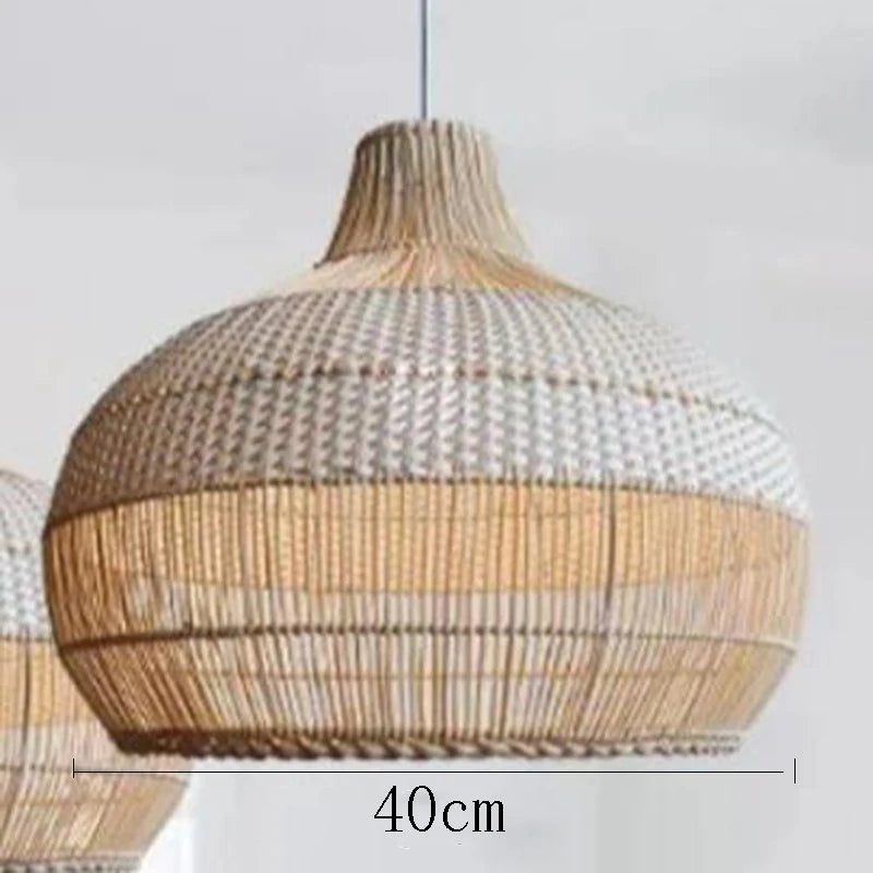 suspension vintage en rotin tissé pour décoration rétro