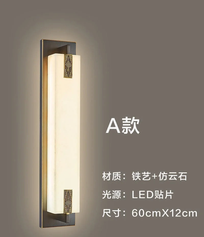 applique murale moderne en marbre chinois avec nœud et lumière led - vue 11 sur 11