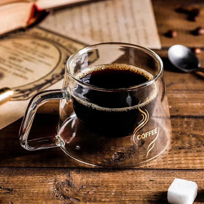 Tasse expresso verre double paroi avec anse - vue 5 sur 6