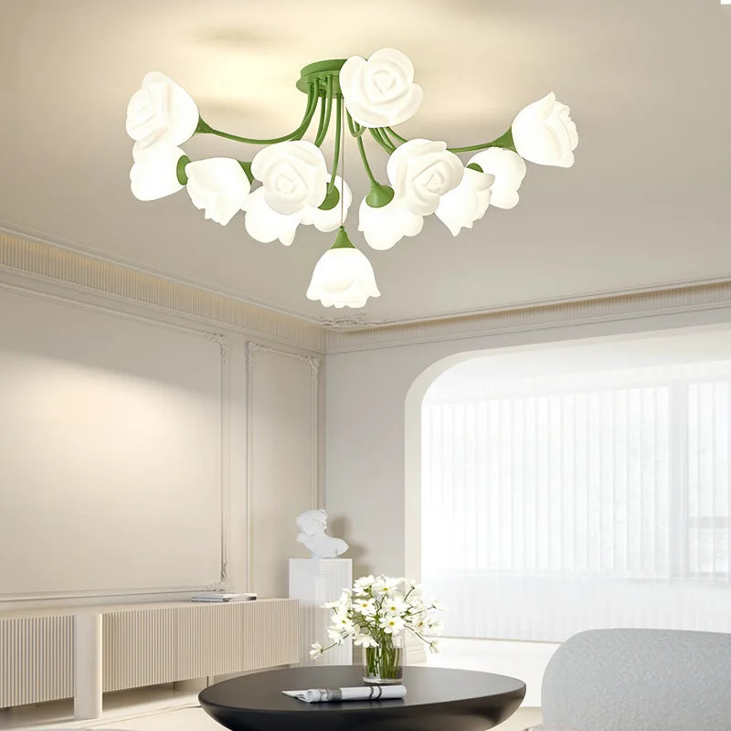 plafonnier moderne à fleurs simple style rétro jardin américain