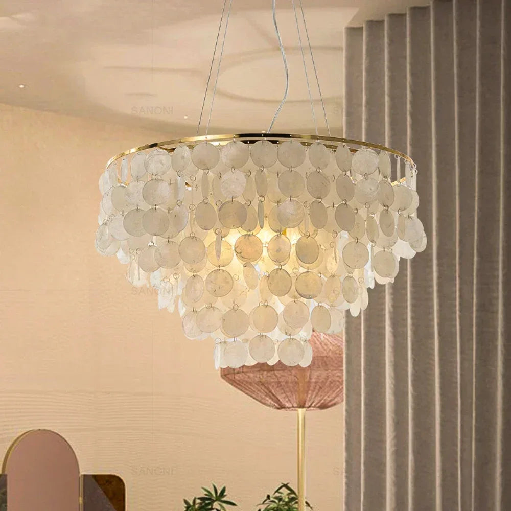 lustre moderne en coquillage design créatif pour intérieur élégant - vue 4 sur 12