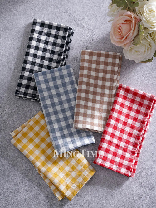 Serviette de table vichy coton style champetre lavable