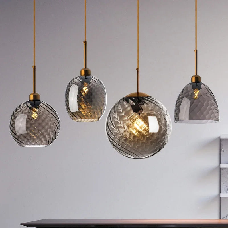 suspension en verre moderne pour éclairage décoratif intérieur - vue 3 sur 22