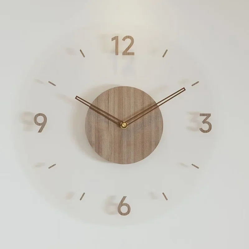 montre murale luxe en bois design moderne silencieuse quartz créative - vue 7 sur 11