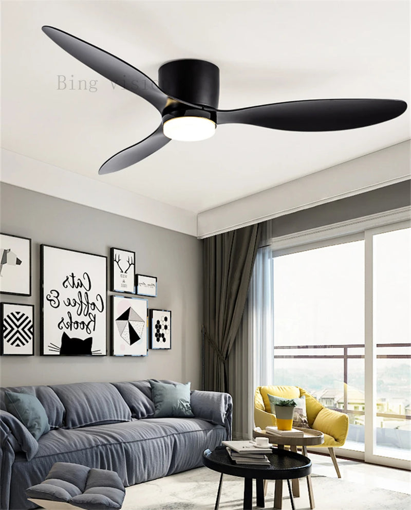 Nouveau Haute qualité nordique plancher bas moderne ventilateur de plafond lampe DC LED ventilateur de plafond avec télécommande ménage simple ventilateur de plafond